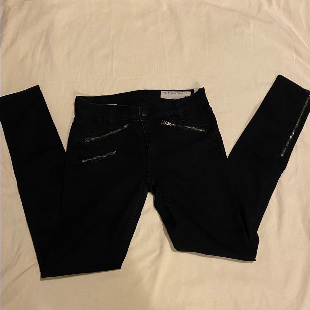 Rag & Bone dark blue skinny stretch jeans - Picture 2 of 4